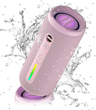 Load image into Gallery viewer, OHAYO Portable Bluetooth Speaker, IPX7 Waterproof Wireless Speaker with 24W Stereo Sound, Active Extra Bass, Bluetooth 5.3, RGB Lights, Up to 30H Playtime for Home, Outdoor, Party, Travel?Pink?…