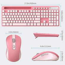 Load image into Gallery viewer, Wireless Keyboard and Mouse Combo, MARVO 2.4G Ergonomic Wireless Computer Keyboard with Phone Tablet Holder, Silent Mouse with 6 Button, Compatible with MacBook, Windows (Sakura Pink)