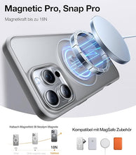 Load image into Gallery viewer, TORRAS 360°Rotatable Magnetic for iPhone 16 Pro Case 6.3 inch, Fit for MagSafe 16 Pro Phone Case, 16FT Military Grade Shockproof, Flush Stand Ring, Translucent Slim Protective Ostand, Natural Titanium