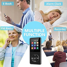Load image into Gallery viewer, SKYBESS 64GB MP3 Player with Bluetooth, Portable HiFi Lossless MP3 Music Players with HD Speaker, All-in-one Media Player with Video/FM Raido/Recorder/Alarm Clock Function, Supports Random Playback