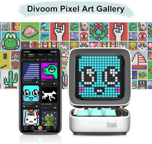 Load image into Gallery viewer, Divoom Ditoo Pixel Art Gaming Portable Bluetooth Speaker with App Controlled 16X16 LED Front Panel, Also a Smart Alarm (White)