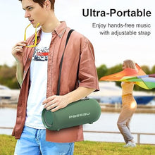 Load image into Gallery viewer, Passau Portable Bluetooth Speakers 40W Peak Loud Stereo Sound, Passive Radiators-Deep Bass, All Day Playtime, Adjustable Strap, BT5.3, IPX5 Wireless Speaker RGB Lights for Indoor Outdoor-Green