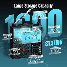Load image into Gallery viewer, Raddy RF919 SSB Shortwave Radio with NOAA Weather Band, Full Band FM AM SW VHF UHF AIR CB WB and SSB Receiver, with Antenna Tuner, 3 External Antenna Ports, 5000mAh Rechargeable Battery (Black)