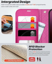 Load image into Gallery viewer, OCASE for iPhone 16 Pro Case Detachable Wallet Case with Card Holder, 2 in 1 Pu Leather Flip Folio with RFID Blocking Stand Wrist Strap Shockproof Phone Cover 6.3 Inch 2024, Rose