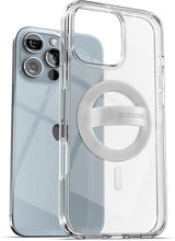 Load image into Gallery viewer, ENCASED Magnetic Case with Grip for iPhone 16 PRO (2024) Compatible with MagSafe | Includes Removable Phone Holder Silicone Loop (Crystal Clear)