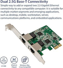 Load image into Gallery viewer, Syba Dual 2.5 Gigabit Ethernet PCI-E Network Expansion Card RJ45 LAN Adapter Low Profile Bracket SD-PEX24066
