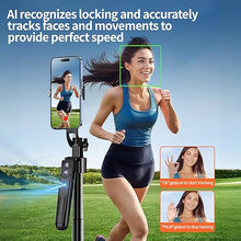 Load image into Gallery viewer, Auto Face Tracking Tripod 360° Rotation with Stand, 70.9" Ai Motion Tracking Tripod, Selfie Stick Rotation Tripod with Remote, Motion Sensor Phone Tripod Stand, for Vlog/Live Stream/Video Recording