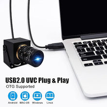 Load image into Gallery viewer, SVPRO USB Camera 1080P Full HD Webcam 2MP Machine Vision Industrial Camera 2.8-12mm Varifocal Lens Manual Focus Webcam 100fps/60fps/30fps for Windows,Mac,Linux,Android