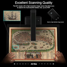 Load image into Gallery viewer, VIISAN Large Format Book & Document Scanner, Capture Size A2/A3, 26MP USB Document Camera with Auto-Flatten, Fingerprint Removal Technologies, Multi-Language OCR, Compatible with Windows & macOS