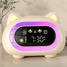 Load image into Gallery viewer, Alarm Clock for Kids, Ok to Wake Clock for Kids with Eye Protection Sleep Training Auto Off Feature 10 Night Light Dual Alarm, Kids Alarm Clock for Girls and Boys, Cute Cat