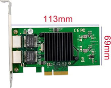 Load image into Gallery viewer, Dual-Port PCIe X4 Gigabit Network Card 1000M PCI Express Ethernet Adapter with Intel 82576 Two Ports LAN NIC Card for Support PXE SR-IOV for Windows/Windows Server/Linux/Freebsd/DOS with Low Profile