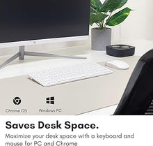 Load image into Gallery viewer, Macally Small Wireless Keyboard and Mouse Combo - Essential Work Duo - 2.4G White Keyboard and Mouse Wireless - 78 Key Quiet Cordless Mouse and Keyboard Combo with Mini Body and Quiet Click