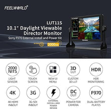Load image into Gallery viewer, FEELWORLD 10.1 Inch 4K Ultra-Bright Touchscreen Monitor with Loop-Through HDMI & 3G-SDI, 2000nit High Brightness, 1920X1200 Resolution, LUT11S - Professional Camera Field Monitor