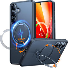 Load image into Gallery viewer, TORRAS 360°Spin Magnetic Stand for Samsung Galaxy S25 Plus Case (2025), Fit for Magsafe Military Grade Shockproof Slim Protective S25+ Plus Case with Kickstand & Ring Holder, Ostand Spin, Black