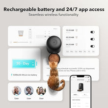 Load image into Gallery viewer, PETLIBRO Automatic Cat Feeder, Wi-Fi Rechargeable Cat Food Dispenser Battery-Operated with 30-Day Life, AIR 2.4G Wi-Fi Timed Pet Feeder for Cat & Dog, 2L Auto Cat Feeder, Black