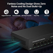 Load image into Gallery viewer, Real HD 8 Port 2.5G Ethernet Switch Unmanaged Network Switch with 8 x 2.5 Gigabit | 1 x 10G SFP+ | Work with 10-100-1000Mbps Devices | 60G Bandwidth | Plug & Play | Fanless Quiet Metal Internet Switch