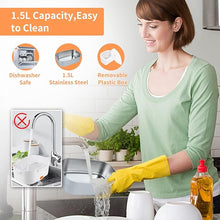 Load image into Gallery viewer, Electric Lunch Box, Food Warmer Heater 12V 24V 110V, 80W Faster Heated Lunch Box for Car/Truck/Home Portable Heating Boxes with 1.5L 304 SS Container Fork & Spoon, White+Orange