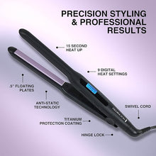 Load image into Gallery viewer, Remington 1/2" Flat Iron, Hair Straightener with Anti-Static Technology, 15-Second Heat Up & 60 Minute Auto Shut Off, 30% Longer Ceramic Floating Plates, Titanium + Ceramic Coating
