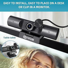 Load image into Gallery viewer, Webcam with Microphone and Speaker, 1080P Web Camera for Desktop Computer Laptop, USB Camera with Physical Privacy Cover,Plug and Play, Streaming Webcam, Wide Angle Computer Camera 3 in 1