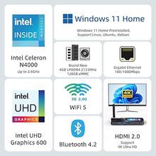 Load image into Gallery viewer, MeLE PCG02 Mini PC Stick Fanless N4000 4GB Ram 128GB Mini Computer Stick Windows 11 Home HDMI 4K 2.4G/5GHz Wi-Fi 5 BT4.2 Gigabit Ethernet Micro PC on Industrial IoT, Digital Signage, WMS, MES, Office
