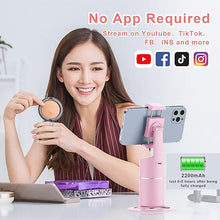 Load image into Gallery viewer, Auto Tracking Phone Holder,360° Rotation Face Body Track Mount,Tracking Tripod for Vlog Shooting Live Streaming,Build-in Battery,No APP Required(Pink)…