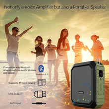 Load image into Gallery viewer, Wireless Voice Amplifier Bluetooth Teacher Microphone 18W Waterproof Portable Voice Amplifier Headset Mic Rechargeable Voice Enhancer Personal Microphone for Classroom Outdoors