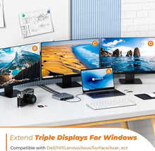 Load image into Gallery viewer, USB C Docking Station Dual Monitor for M1/M2/M3/M4 MacBook Pro/Air, Dell, Lenovo, HP, Surface, 13 in 1 Triple Display Laptop Docking station with 65W Power Adapter, Dual HDMI, VGA, 4 USB 3.0, Ethernet