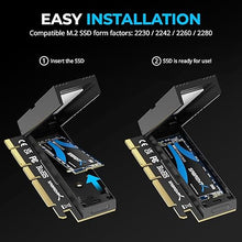 Load image into Gallery viewer, SABRENT M.2 NVMe SSD to PCIe x16 Tool-Free Add-in Card (AIC) with Aluminum Heatsink, M.2 PCIe Adapter for Gen5 SSDs PCIe 5.0, Backwards Compatible with Previous PCIe Generations (EC-TFPE)