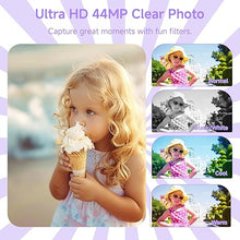 Load image into Gallery viewer, Digital Camera for Teens, FHD 4K 44MP Digital Camera Purple with 64GB SD Card 16X Digital Zoom, Cameras for Photography Compact Point and Shoot Camera for Teen Boys Girls Kids Camera Digital Purple