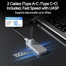 Load image into Gallery viewer, fanxiang SSD Enclosure with Cooling Fan, USB 3.2 Gen 2 (10 Gbps), M.2 NVME/SATA SSD Enclosure, USB Adapter/Reader, M.2 Enclosure, Supports M and B+M Keys and Size 2230/2242/2280 SSDs, MD85