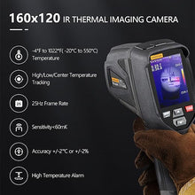 Load image into Gallery viewer, Thermal Imaging Camera 160 x 120 IR Resolution, 320 * 240 Super Resolution, 25Hz Refresh Rate, Handheld Infrared Thermal Imager 19200 Pixels, IP54, -4°F~1022°F Temperature Range
