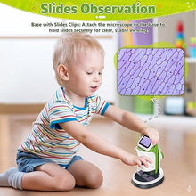 Load image into Gallery viewer, Kids Handheld Mini Microscope with Stand - 2.0" 4K Screen 1000X Digital Pocket Portable Miniscope Science Kit for Boy Girls 4-12 w/Slides Set EVA Case 32G Card
