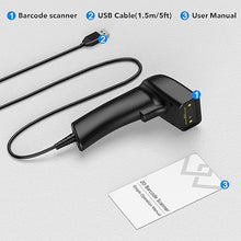 Load image into Gallery viewer, Barcode Scanner,Symcode USB Laser Barcode Scanner Handheld Wired Bar Code Scanner Reader Small and Exquisite Black