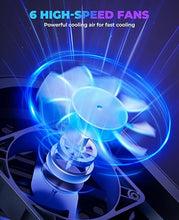 Load image into Gallery viewer, HAVIT Laptop Cooling Pad with 6 Quiet Fans and Adjustable Heights for 12-14.1 Inch Laptops, Dual USB Ports, Phone Holder, Efficient Cooling Stand for Heat Dissipation