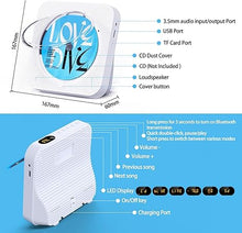 Load image into Gallery viewer, CD Player with Speakers Bluetooth Desktop CD Players for Home Kpop Music CD Player with LED Screen FM Radio Remote Control Timer Support AUX USB TF Card Playback