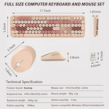 Load image into Gallery viewer, Wireless Keyboard and Mouse, KOOTOP Cute Keyboard and Mouse, 2.4G Wireless Keyboard with Retro Round Keycap for PC, Mac, Laptop,Computer Windows (Milk Tea)