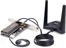 Load image into Gallery viewer, StarTech.com Wi-Fi 6E PCIe Network Card, Bluetooth 5.3, Magnetic Antenna Base, Tri-Band 802.11ax, AX5400 NIC, Windows/Linux