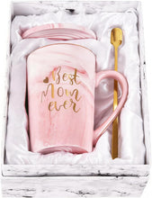 Load image into Gallery viewer, YHRJWN Gifts for Mom, Best Mom Ever Coffee Mug, Mom Mothers Gifts from Daughter Son, Moms Gift Idea for Birthday, Valentines Day, Present for Moms Mothers, 14 Oz Pink