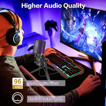 Load image into Gallery viewer, ZealSound Gaming USB Microphone for PC,RGB Condenser Computer Mic with Tripod Stand,Quick Mute,Gain Control for Gaming,Streaming,Podcasting,Recording,ASMR,Cardioid Mic Kit for Laptop/PS4/PS5/Phone