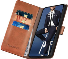 Load image into Gallery viewer, SUANPOT Compatible with iPhone 16 Pro Max 6.9" Wallet case with RFID Blocking Credit Card Holder,Flip Book PU Leather Protective Cover Women Men for Apple 16 Pro Max Phone case Light Brown