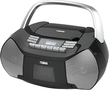 Load image into Gallery viewer, Naxa Electronics NPB-268 Portable CD/Cassette Boombox, Silver/Black