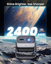 Load image into Gallery viewer, JMGO N1S Pro Triple Laser 4K Projector with WiFi and Bluetooth, 2400 ANSI Lumens, 1600:1 Contrast, Netflix, GTV, 360° Real-time Auto Focus, 180", HDR10, Dolby Digital Plus, Portable for Home Outdoor