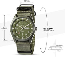 Load image into Gallery viewer, Infantry Military Watches for Men Analog Wrist Watch, Tactical Waterproof Outdoor Sport Mens Quartz Wristwatch, Date Day Work Field Army Green w/Nylon Band by MDC
