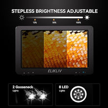 Load image into Gallery viewer, Elikliv EDM9 7'' LCD Digital Microscope 1200X, 1080P Coin Microscope with 12MP Camera Sensor, 10 LED Lights - Microscope for Adults, Windows/Mac OS Compatible