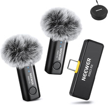 Load image into Gallery viewer, NEEWER Wireless Lavalier Microphone Kit for USB C, Omnidirectional Condenser Mics Compatible with iPhone 15 Samsung Android Phone, Noise Cancelling Mini Lav Mic for Vlogging Live Streaming, KM23