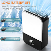 Load image into Gallery viewer, Andwing Portable Neck Fan Rechargeable, Mini Fan Handheld with Waist Clip 3 Speed Adjustable, Leafless Personal Fan for Home Office Outdoor Travel (Black)