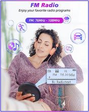 Load image into Gallery viewer, CD Player Portable ARAFUNA, Portable CD Player Bluetooth with FM Radio, 2000mAh Rechargeable CD Player for Car with LCD Screen, Anti Shock Protection Walkman CD Player with Headphone, AUX Cable