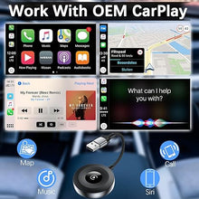 Load image into Gallery viewer, CarPlay Wireless Adapter for iPhone 16 Pro Max 15 Plus 2024, Bluetooth CarPlay Adapter for Apple iPad, Plug & Play USB/USB C Wired to Wireless CarPlay Adaptor Dongle Convert for Car with OEM Carplay