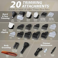 Load image into Gallery viewer, Beard Trimmer, 21 Piece All-in-One Mens Grooming Kit and Hair Clipper, Nose, Ear,Body and Face, Electric Razor with USB Recharge Dock