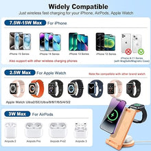 Load image into Gallery viewer, 2024 Upgrated Foldable Wireless Charger: 3 in 1 Charger Stand Multiple Devices for Apple - iPhone 16 15 14 Pro Max 13 12 11 - Watch 10 9 8 7 6 5 4 3 2 SE and Ultra Series - Airpods 4 3 2 Pro Orange